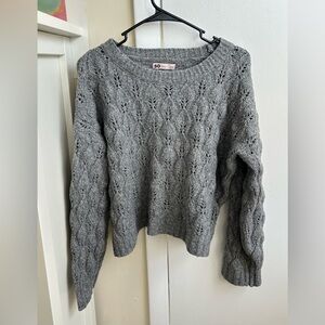 SO Women's Textured Knit Gray Sweater